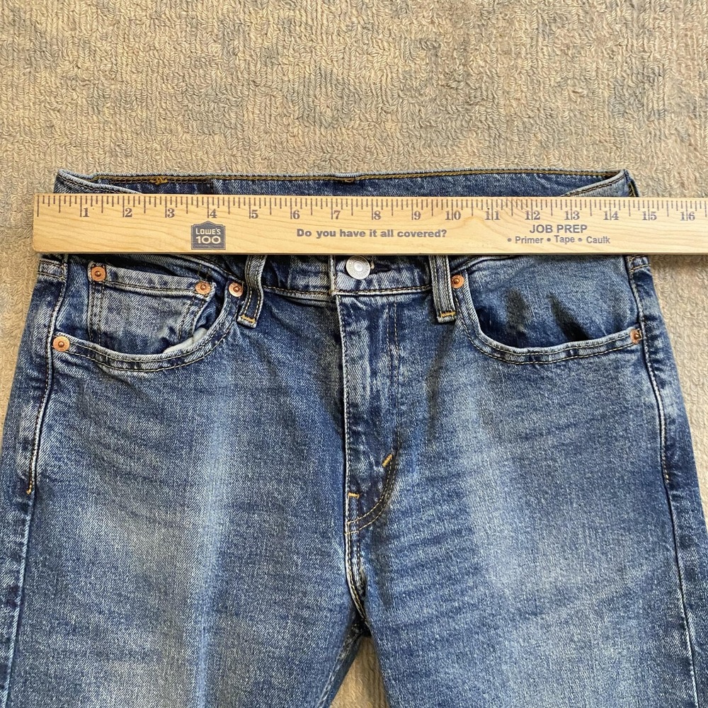 Levis 502 Jeans Mens 30x30 Blue Medium Wash Regular Taper Stretch Denim Pants - Picture 3 of 14